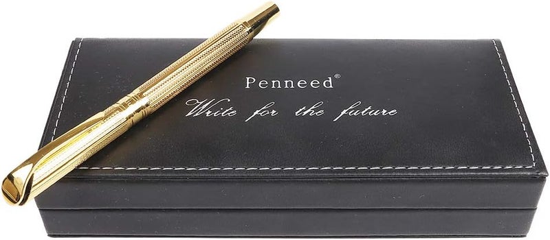 Penneed Rollerball Pen for Men Women Executive Home Office Use, with Gift box Refillable 0.7mm Black Ink G5(Luxury Gold) - Image 4